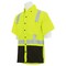 Erb Safety Sprtsmn Shrt, Ripstop, Shrt Slv, Class2, 9300SBSEG, Hi-Vi Lime/Blk 5XL 64366